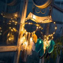 DIY light string dream catcher wind chime ornaments INS