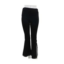 Black Slit Studded Pant For Women