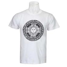 White Mandala Round Neck 100% Cotton T-Shirt For Men - 023