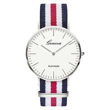 Top Luxury Brand Stripe Nylon Band Watch Men Quartz Wristwatch