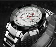 NaviForce Date/Day Function Stainless Silver Steel Watch (NF9085)