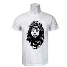 Wosa - White Round Neck Kumari Print Half Sleeve Tshirt for Men