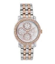 Titan Silver/White Dial Chronograph Watch For Women- 9743KM01