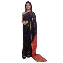 Printed Chiffon Saree with Zari Border and Brocade Blouse - 5003