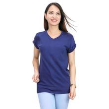 Blue Plain V-Neck Tshirt