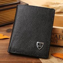 Slim Genuine Leather Small Thin Mini Men Wallet Male Purse