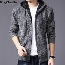 SweaterCoat Faux Fur Wool Sweater Men Casual Sweater Coat