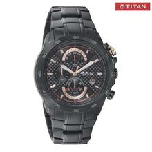 Titan 90046NM01 Octane Black Dial Chronograph Watch for Men