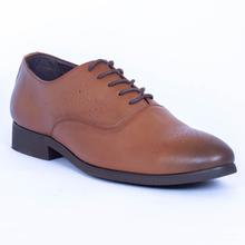 Caliber Shoes Microfiber Tan Brown Lace Up Formal Shoes For Men - (443 C)