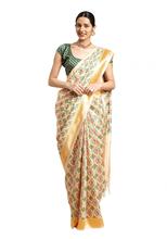 Stylee Lifestyle Cream  Banarasi Silk Jacquard Saree -1525