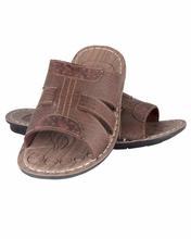 Shikhar Men's Brown Slip On Sandals