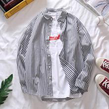 Men's shirt _ spring new striped long-sleeved shirt men's