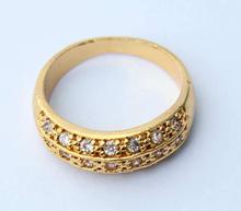 Gold Plated 22mm Ring for women / zircon white  stones