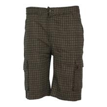 Green/Brown Box Print Half Pant For Men - MTR3063
