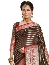 Stylee Lifestyle Brown Banarasi Silk Jacquard Saree - 2307