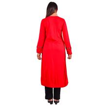 Paislei red kurti with black embroidery for women -Aw-1920-82