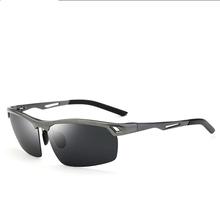 Sporty Grey Police Sunglasses with Polarized Lenses and Aluminum Alloy Frame