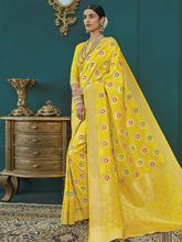 Stylee Lifestyle Yellow Banarasi Silk Jacquard Saree