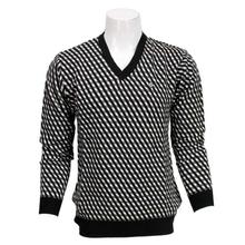 S1034 Printed Woolen Sweater- Black