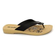 aeroblu Black V-Strap Flat Sandals For Women - SW27