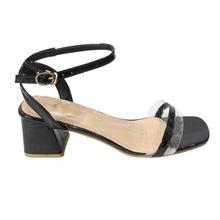 Transparent Ankle Strap Block Heel Shoes For Women -9555