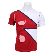 Nepal Flag Printed T-Shirt- Red/White