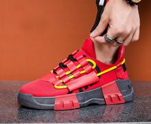 Fashion Height Increasing Men Casual Shoes, Breathable Men Chunky Sneakers - Red