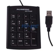 Wired USB 17 Key Numeric Keypad Keyboard - Black