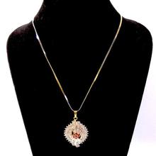 American Diamond Stone Studded Pendant And Chain For Women
