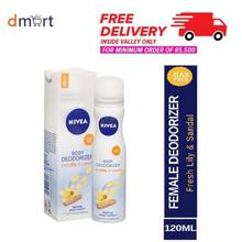 Nivea Freshlily & Sandal Body Deodorizer For Women, 120ml