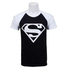 Men's Black Superman Print Tshirt