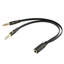 2pack 3.5mm Female to 2 Male Headset Y Splitter Gold Plated Headset with Mic Audio Headphone Jack AUX Audio Adapter Cable cord