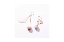 Cute Unicorn Feather Asymmetrical Hook Dangle Earring