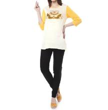 Nine Maternity Yellow Slogan Print Tee 5211 [Designed for the Pregnancy period with no compromise in style]