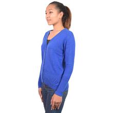 Blue Buttoned Cardigan Sweater for Women