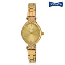 Sonata 8064YM01 Gold Dial Analog Watch For Women