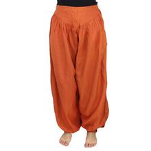 Orange Solid Harem Pants For Women (F8.1.138)