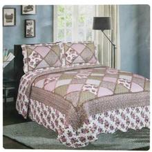 Pink/Purple Printed 100% Cotton Bedsheet With Pillow Cover