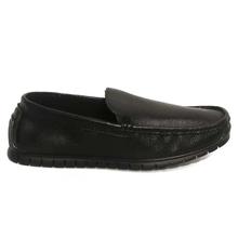 KILOMETER Black Faux Leather Loafers For Men