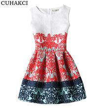 CUHAKCI Print Dresses Women Summer Sleeveless Mini Dress