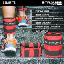 Strauss Adjustable Round Shape Ankle Weight 2.5 kg pair  Ankle Weights with Adjustable Straps for Fitness, Walking, Jogging, Workout, Running, Resistance Training