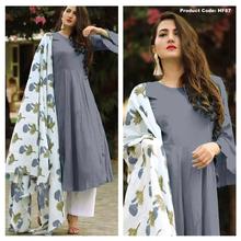 Hifashion-Plain Designed Rayon Kurti For Women-Grey