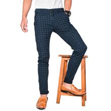 Virjeans Stretchable Cotton Check Blue Chinos Pant for Men (VJC 714) 4