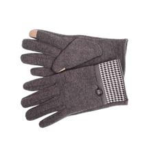 Plain Fancy Screen Touch Gloves Fur Inside Grey