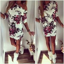 Elegant Floral Printed Women Summer Dress 2018 Half Sleeve