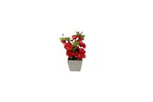 Red Plastic Artificial Flower Pot