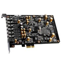ASUS 7.1 PCIe gaming sound card with 192kHz/24-bit Hi-Res audio quality, 150ohm headphone amp, high-quality DAC, and exclusive EMI back plate