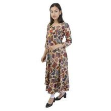 Red green Rayon Printed Flared Umbrella Kurti-BC 910