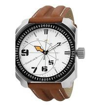 Fastrack Men's White Dial Leather Band Watch-3083SL01