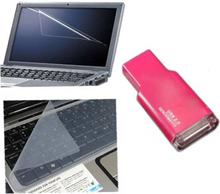 Laptop Screen Guard & Keyboard Skin And Card Reader Combo Set